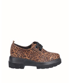 Zapato piel leopardo marron