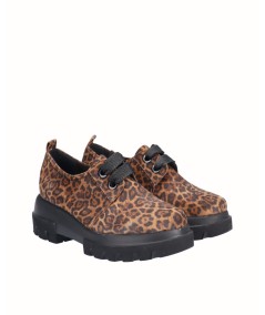 Zapato piel leopardo marron