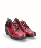 Burgundy red leather sports shoe