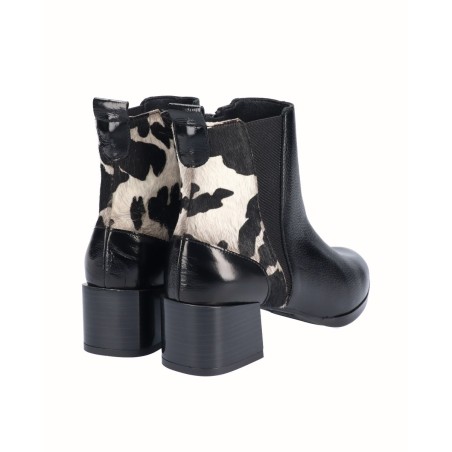 Animal print wedge ankle boots