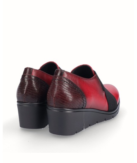 Red leather wedge sports shoe