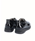 Zapato deportivo piel charol negro con elásticos