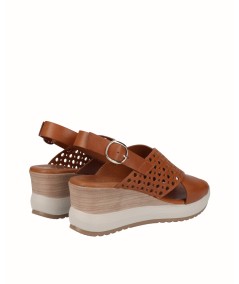 Leather wedge sandal