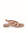 Flat pink patent leather sandal