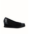 Black suede wedge shoe