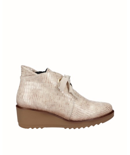 Beige embossed leather...