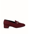 Burgundy suede leather...