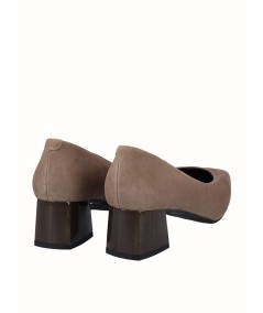 Zapato tacón piel ante gris