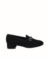 Zapato tacón piel ante negro