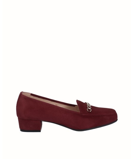 Burgundy suede moccasin...
