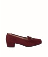 Burgundy suede moccasin...