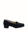 Navy blue suede moccasin...