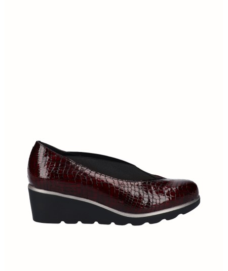 Burgundy engraved leather...