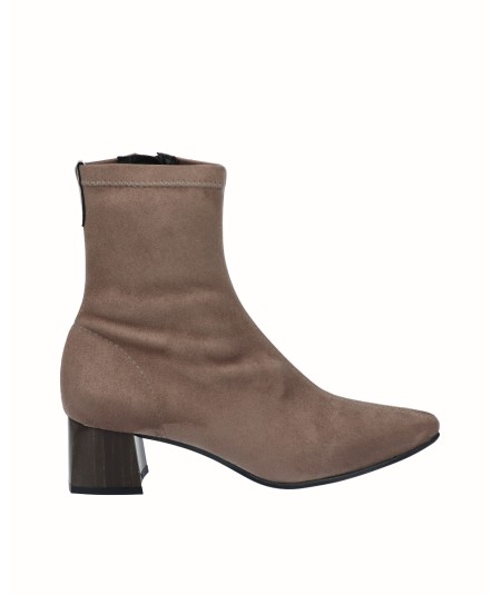Botín tacón licra taupe