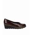Zapato cuña piel grabada cuero