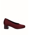 Burgundy lycra heeled pumps