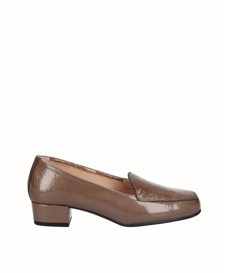 Brown patent leather...