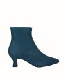 Blue suede heeled ankle boot