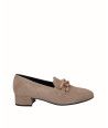 Beige suede leather heeled...