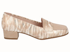 Zapato Tacón Bajo Piel Taupe