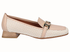 Zapato Mocasín Tacón Bajo Trenzado Nude