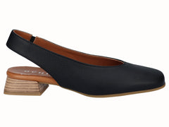 Zapato Salon Destalonado Piel Negro
