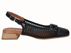 Zapato Salón Destalonado Fantasía Negro