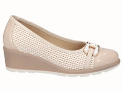 Zapato Salón Cuña Planta Extraible Beig