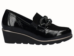Zapato Cuña Plantilla Extraíble Negro