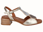 Metallic Low Heel Sandals