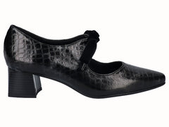 Zapato Tacón Negro Cordón Terciopelo