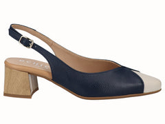 Zapato Salón Tacón Medio Piel Marino