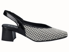 Zapato Tacón Destalonado Fantasía Negro