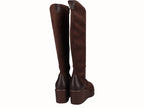 Bota Alta Cuña Licra Moka