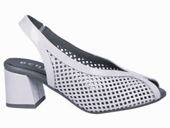 Zapato Peep Toes Tacón Piel Charol Negro